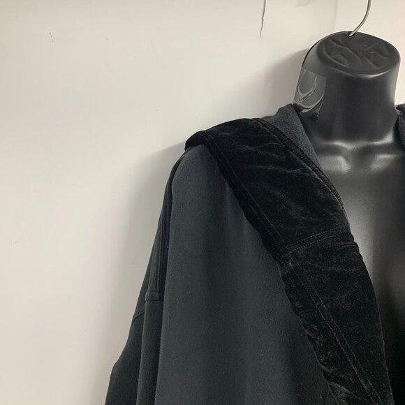 Free‎ People Women's Westwood Cotton Velvet Trim Hooded Coat Cardigan Size S - Picture 3 of 13